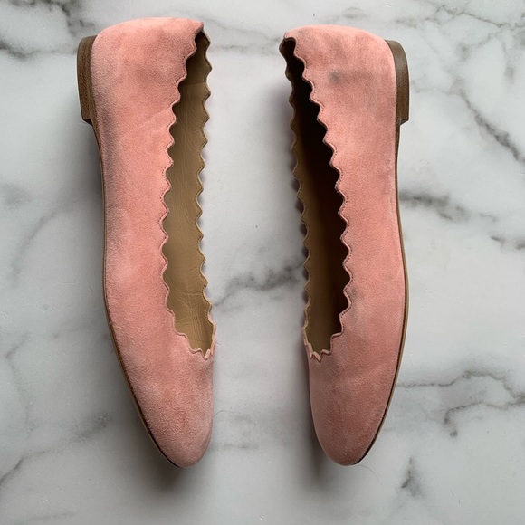 NWT Chloe Lauren Scalloped Pink Flats size 39 - Picture 3 of 7